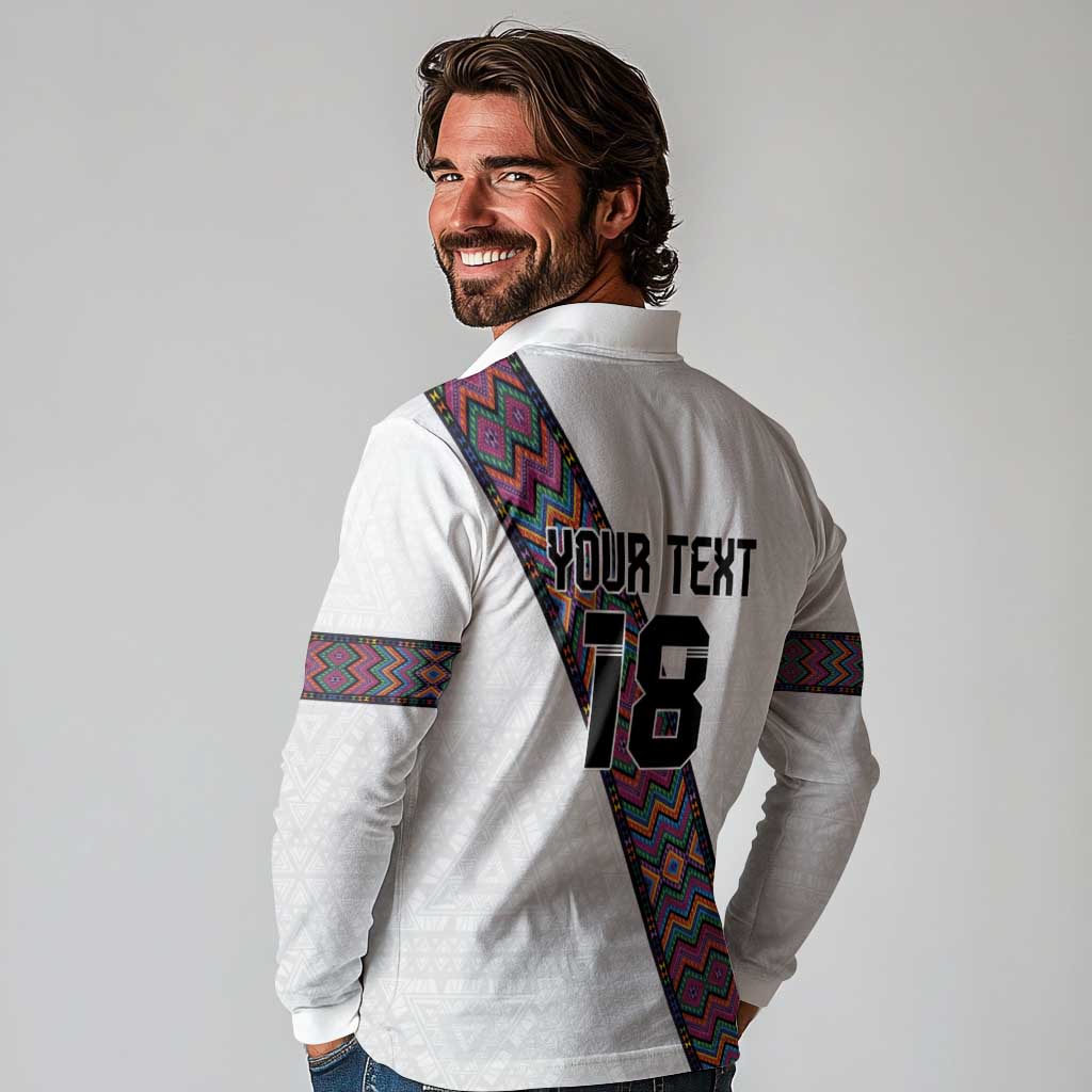 Custom Guatemala Football Long Sleeve Polo Shirt Los Chapines White Version - Wonder Print Shop