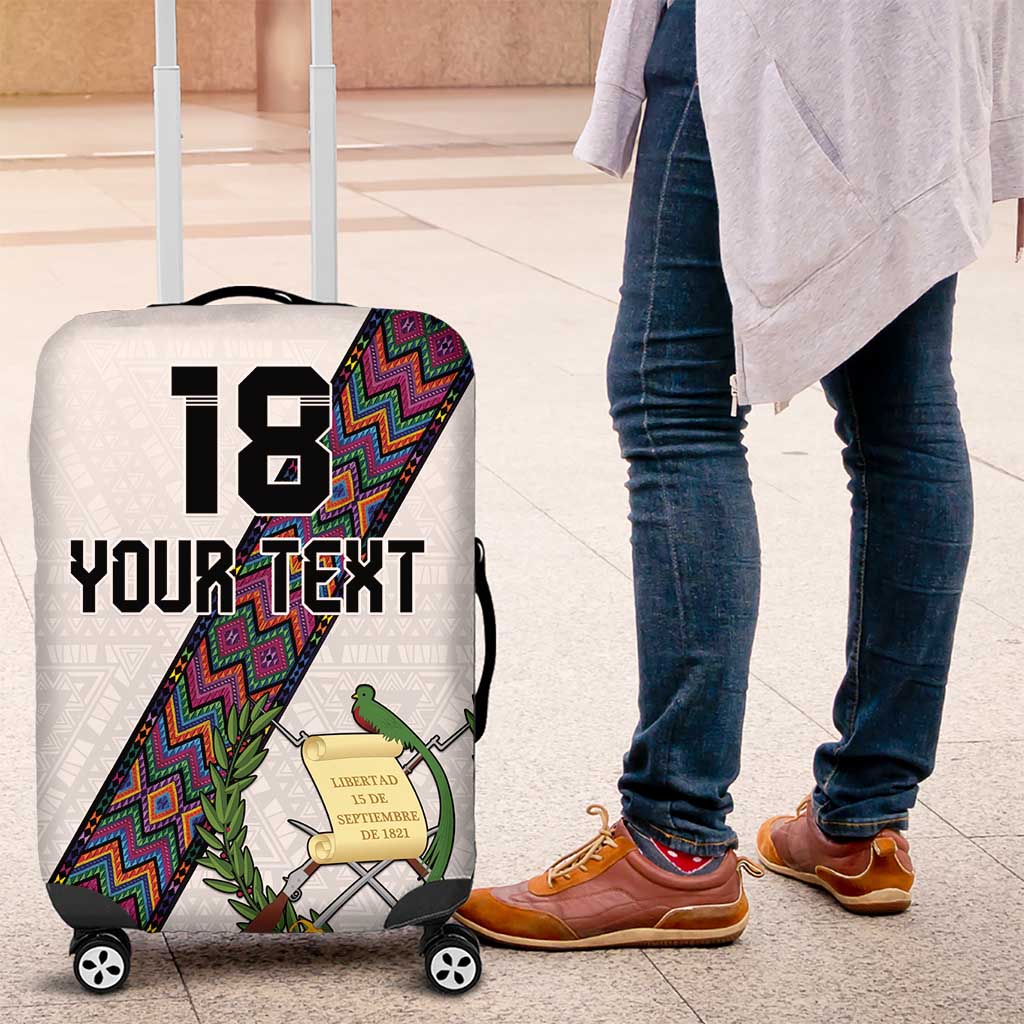 Custom Guatemala Football Luggage Cover Los Chapines White Version - Wonder Print Shop