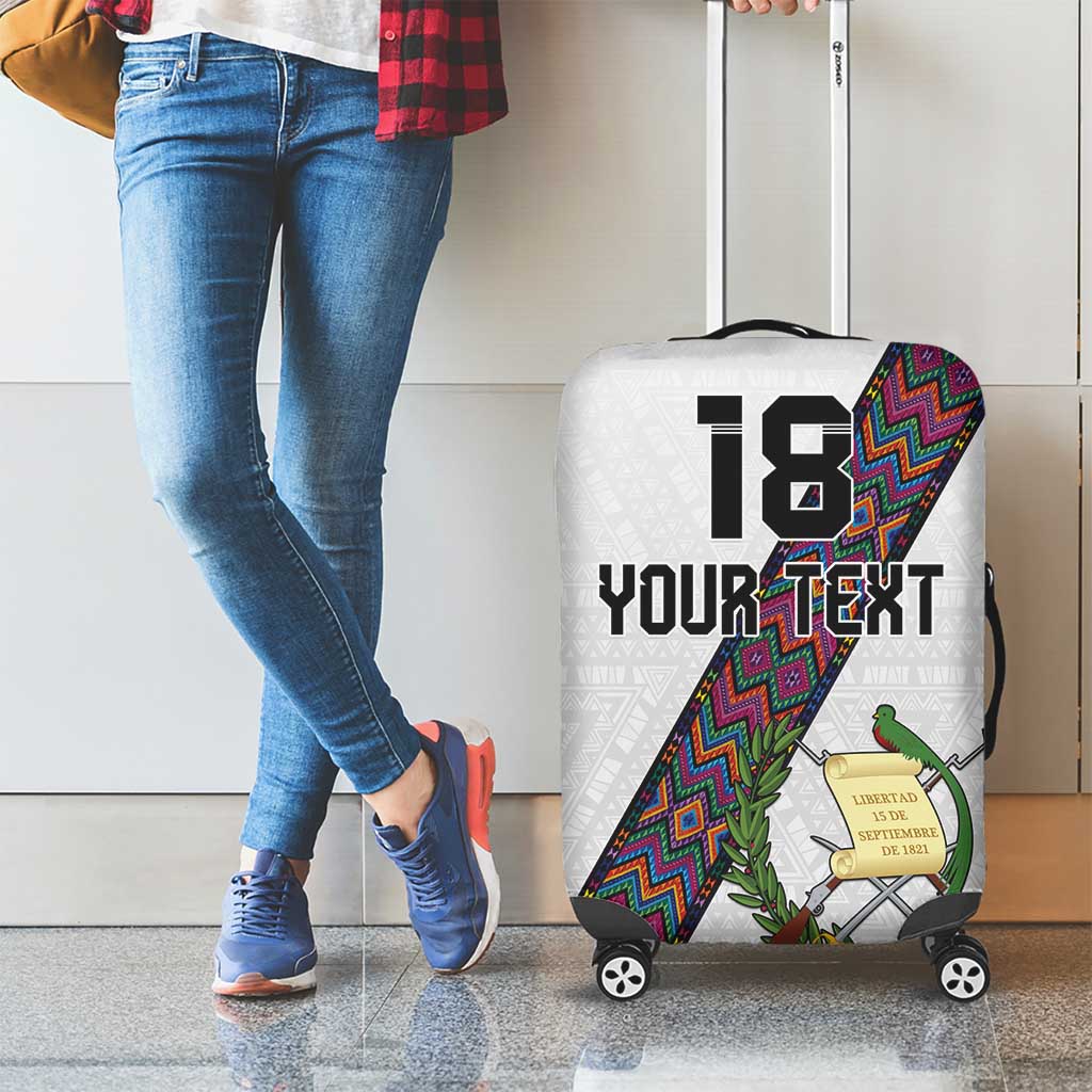 Custom Guatemala Football Luggage Cover Los Chapines White Version - Wonder Print Shop