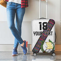 Custom Guatemala Football Luggage Cover Los Chapines White Version - Wonder Print Shop