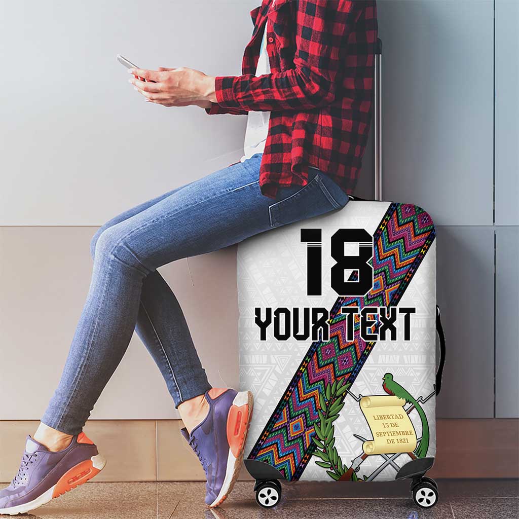 Custom Guatemala Football Luggage Cover Los Chapines White Version - Wonder Print Shop