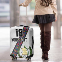 Custom Guatemala Football Luggage Cover Los Chapines White Version - Wonder Print Shop