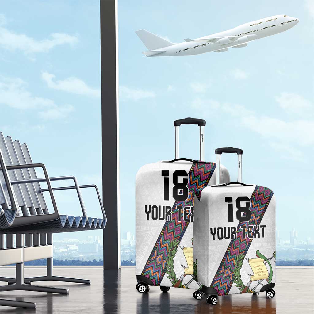 Custom Guatemala Football Luggage Cover Los Chapines White Version - Wonder Print Shop