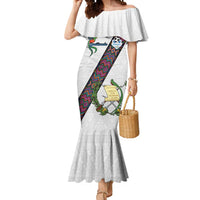 Custom Guatemala Football Mermaid Dress Los Chapines White Version - Wonder Print Shop
