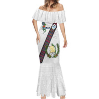 Custom Guatemala Football Mermaid Dress Los Chapines White Version - Wonder Print Shop