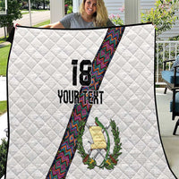 Custom Guatemala Football Quilt Los Chapines White Version - Wonder Print Shop