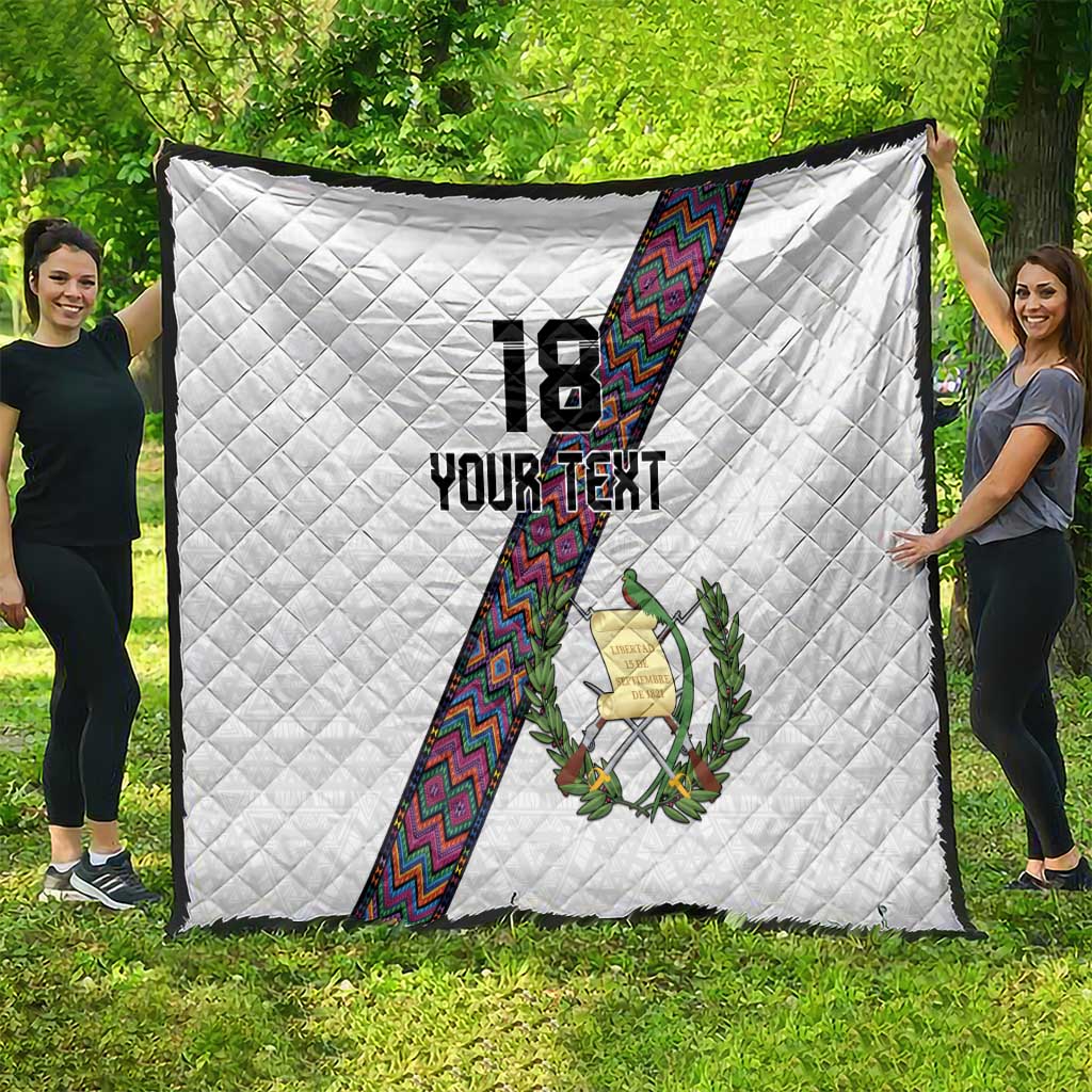 Custom Guatemala Football Quilt Los Chapines White Version - Wonder Print Shop