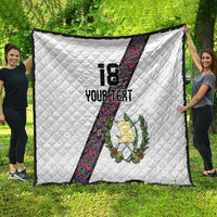 Custom Guatemala Football Quilt Los Chapines White Version - Wonder Print Shop