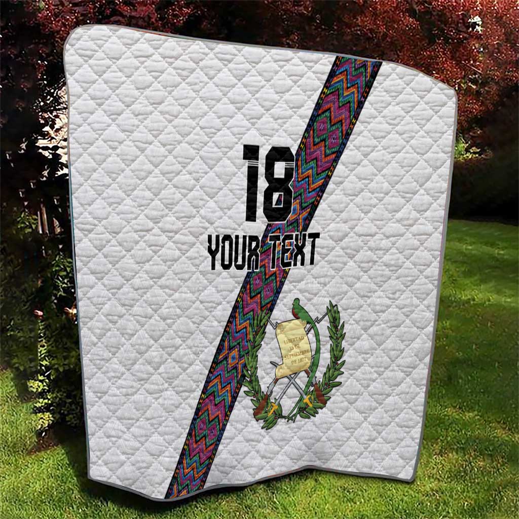 Custom Guatemala Football Quilt Los Chapines White Version - Wonder Print Shop