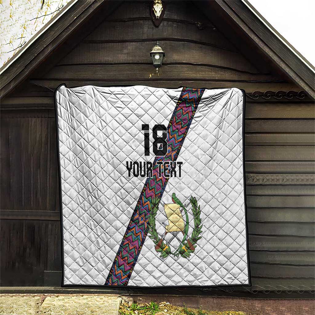 Custom Guatemala Football Quilt Los Chapines White Version - Wonder Print Shop