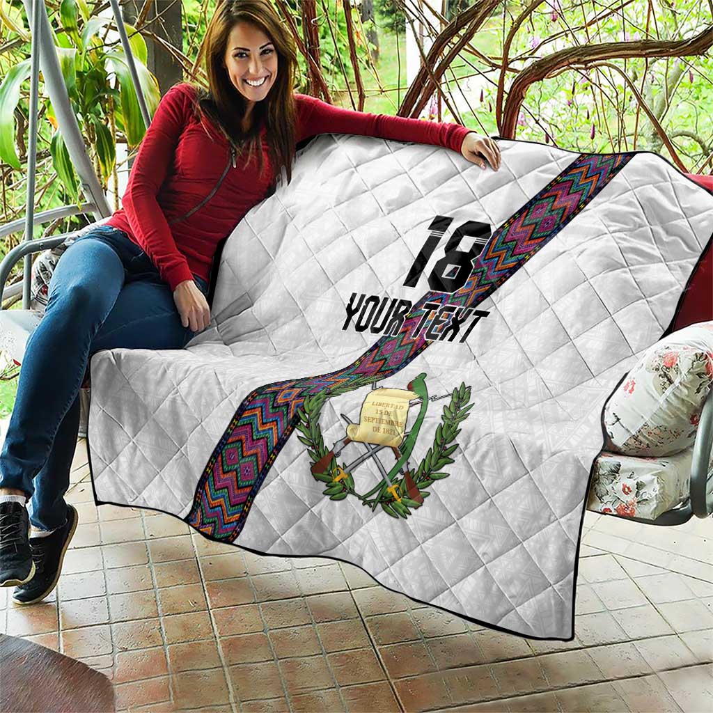 Custom Guatemala Football Quilt Los Chapines White Version - Wonder Print Shop