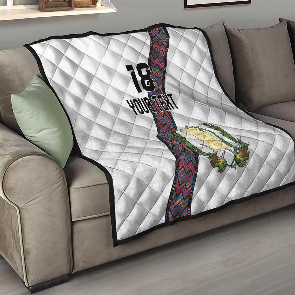 Custom Guatemala Football Quilt Los Chapines White Version - Wonder Print Shop