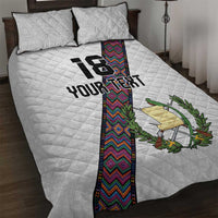 Custom Guatemala Football Quilt Bed Set Los Chapines White Version - Wonder Print Shop