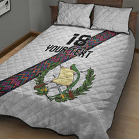 Custom Guatemala Football Quilt Bed Set Los Chapines White Version - Wonder Print Shop
