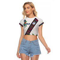 Custom Guatemala Football Raglan Cropped T Shirt Los Chapines White Version - Wonder Print Shop