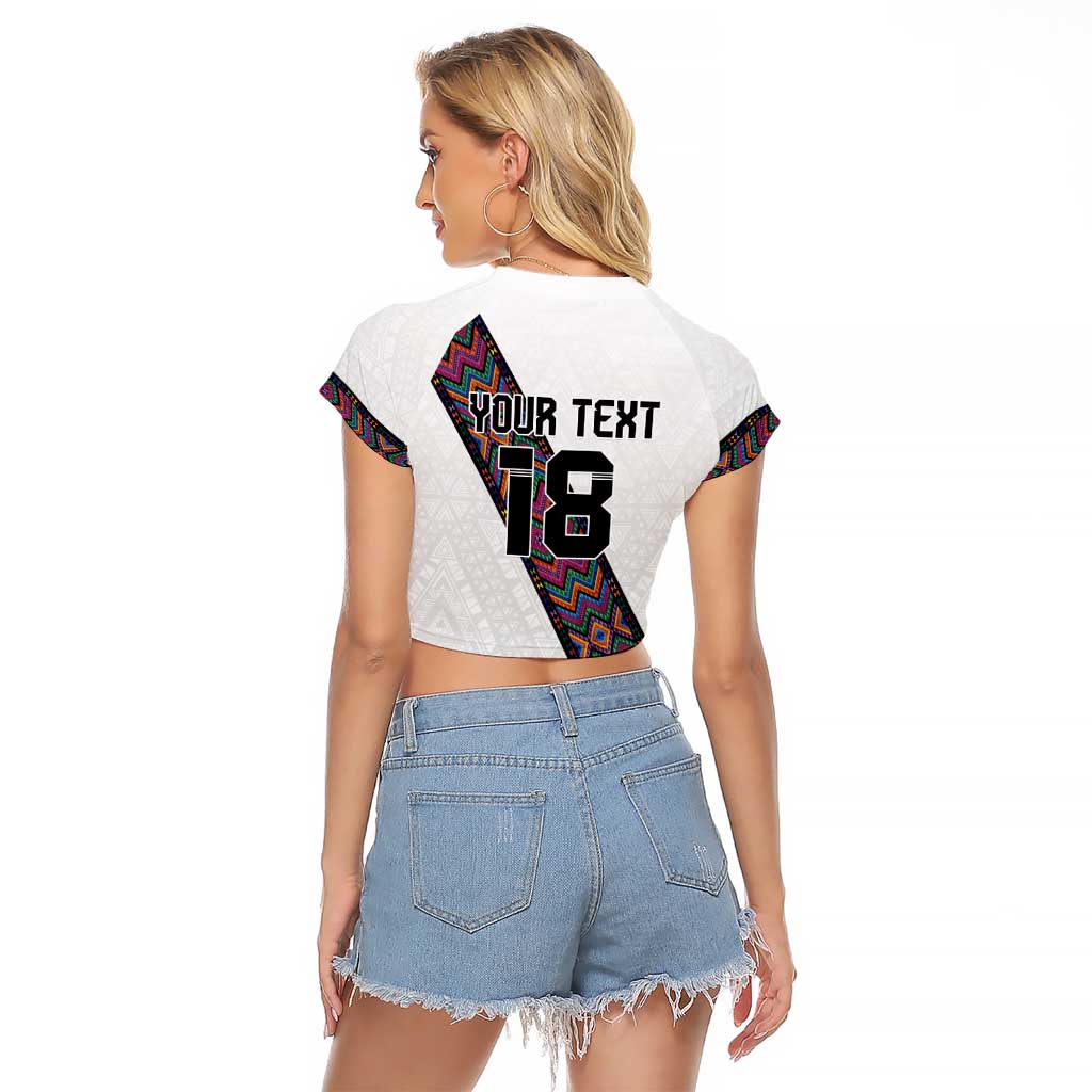Custom Guatemala Football Raglan Cropped T Shirt Los Chapines White Version - Wonder Print Shop