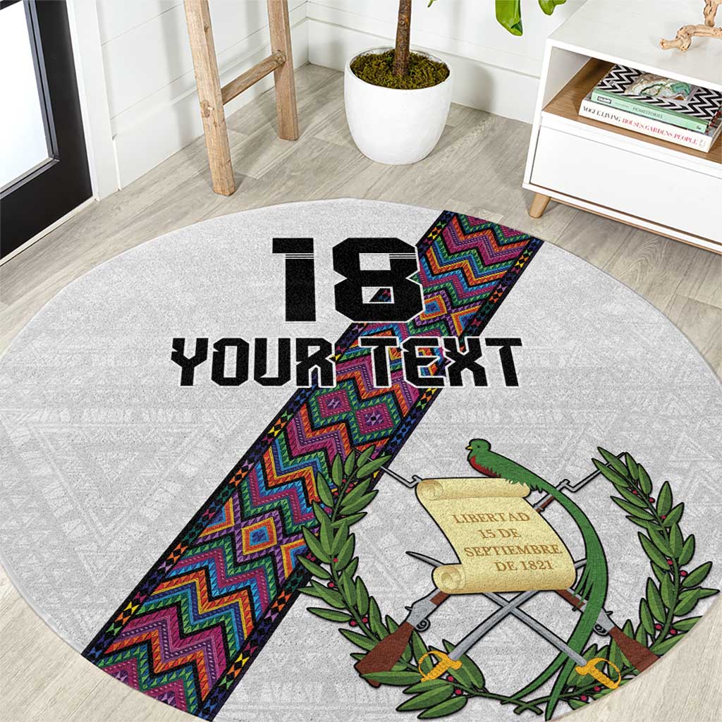Custom Guatemala Football Round Carpet Los Chapines White Version - Wonder Print Shop