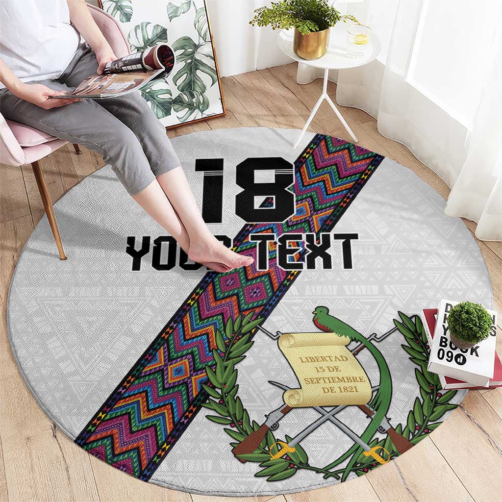 Custom Guatemala Football Round Carpet Los Chapines White Version - Wonder Print Shop