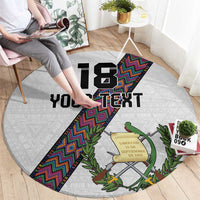 Custom Guatemala Football Round Carpet Los Chapines White Version - Wonder Print Shop