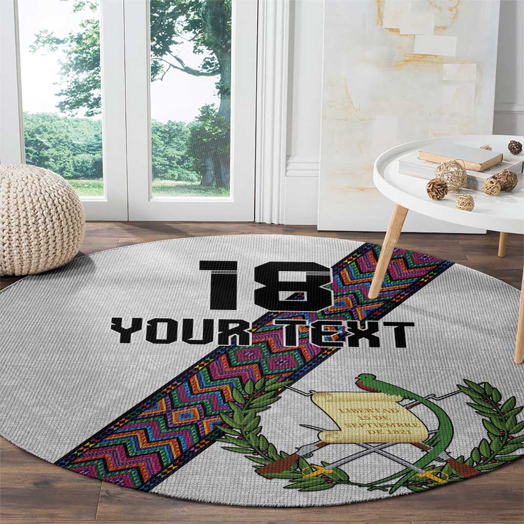 Custom Guatemala Football Round Carpet Los Chapines White Version - Wonder Print Shop
