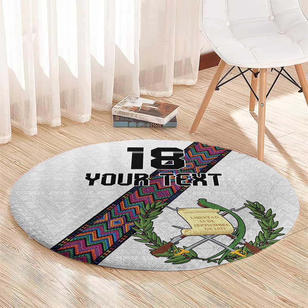 Custom Guatemala Football Round Carpet Los Chapines White Version - Wonder Print Shop