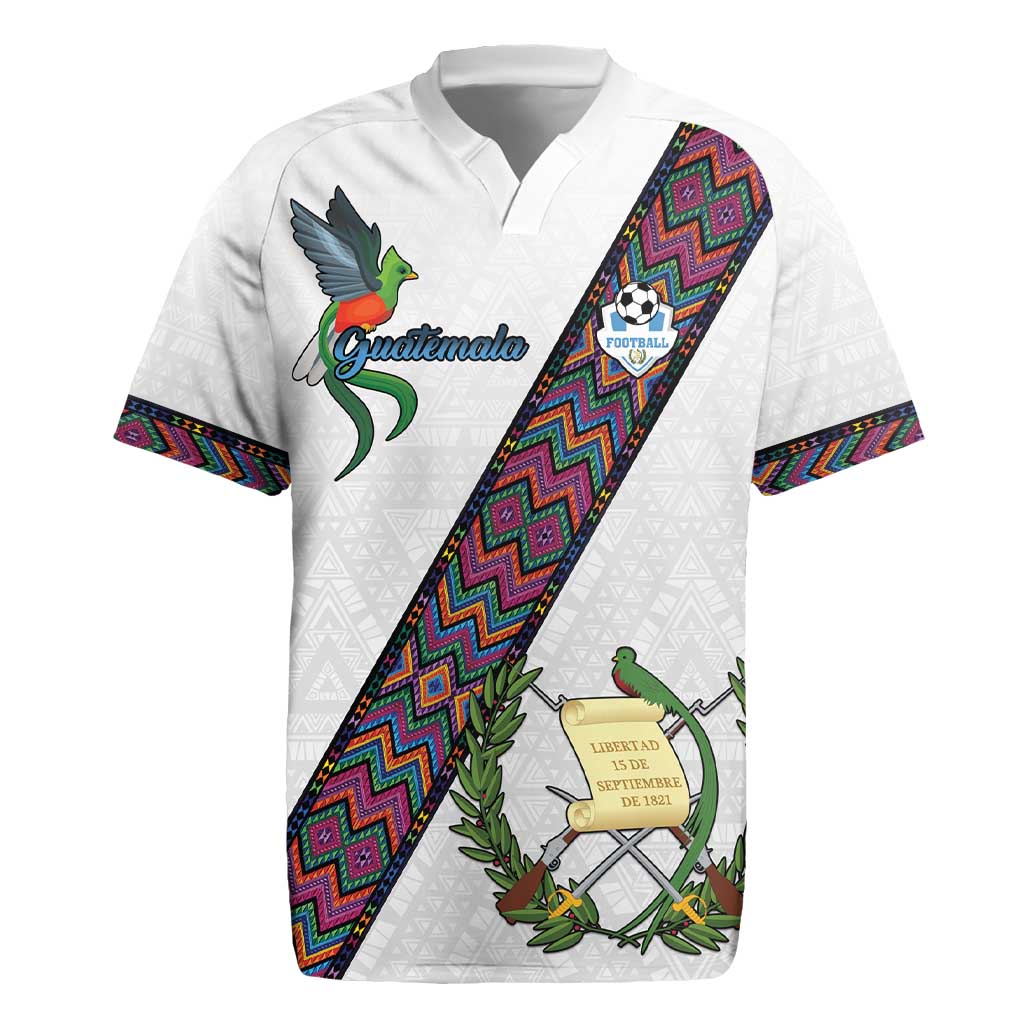 Custom Guatemala Football Rugby Jersey Los Chapines White Version - Wonder Print Shop