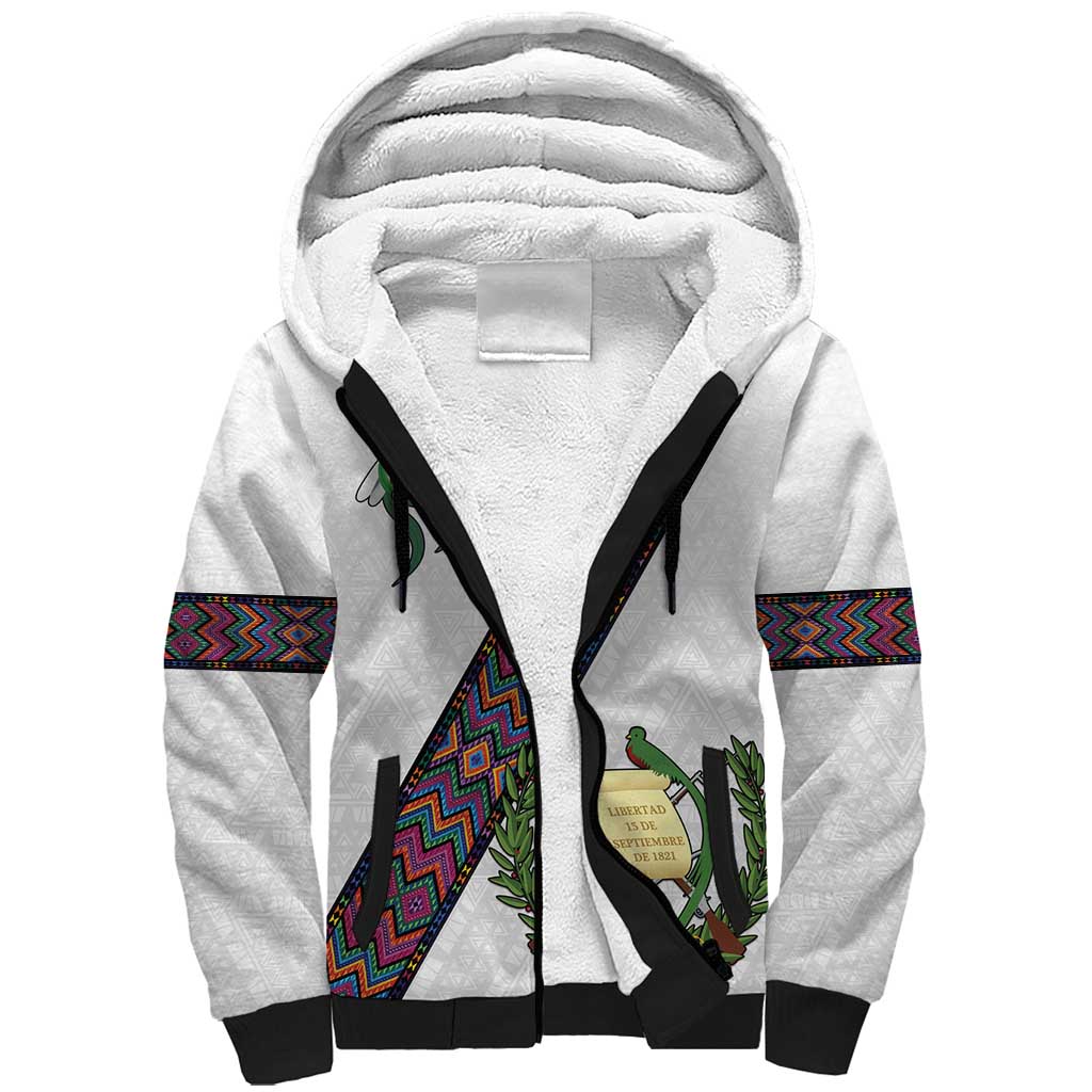 Custom Guatemala Football Sherpa Hoodie Los Chapines White Version - Wonder Print Shop