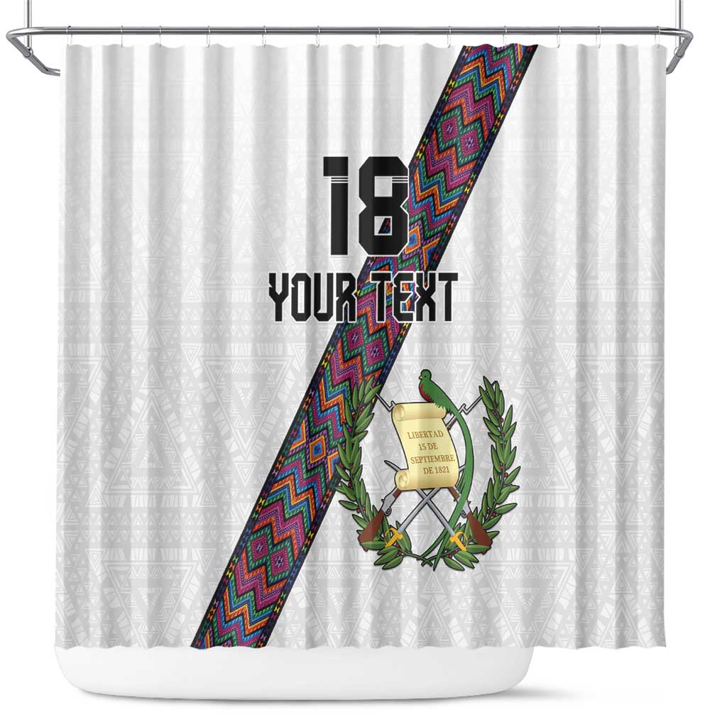 Custom Guatemala Football Shower Curtain Los Chapines White Version - Wonder Print Shop