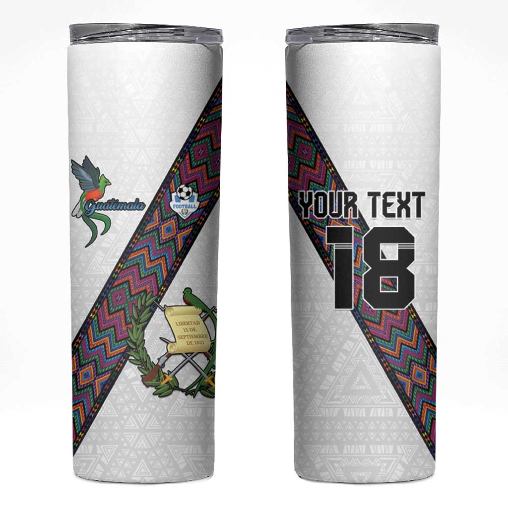 Custom Guatemala Football Skinny Tumbler Los Chapines White Version - Wonder Print Shop