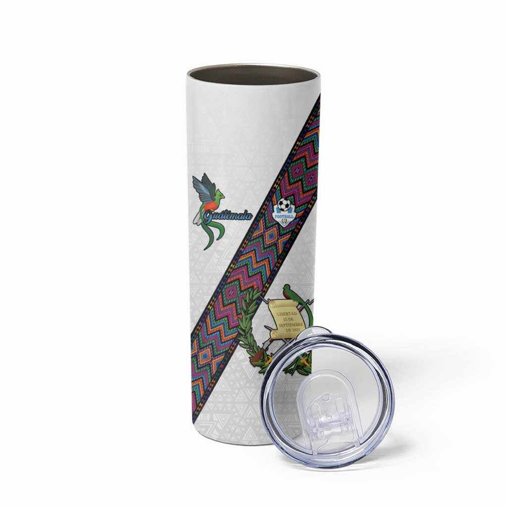 Custom Guatemala Football Skinny Tumbler Los Chapines White Version - Wonder Print Shop