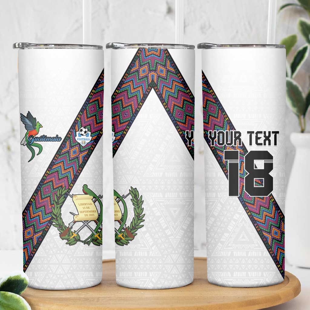 Custom Guatemala Football Skinny Tumbler Los Chapines White Version - Wonder Print Shop
