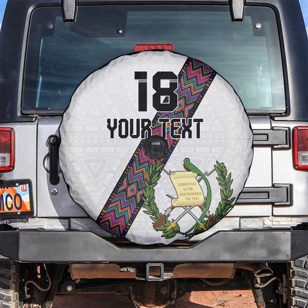 Custom Guatemala Football Spare Tire Cover Los Chapines White Version - Wonder Print Shop