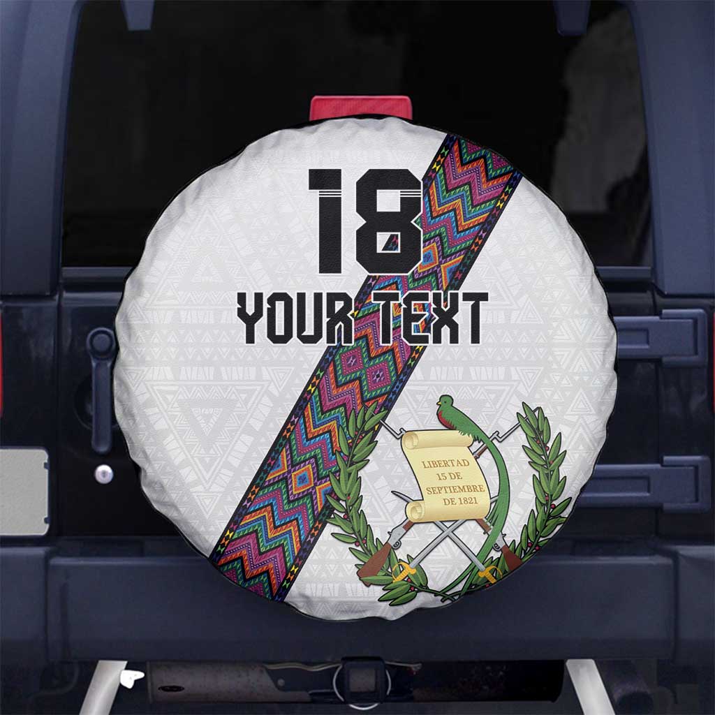 Custom Guatemala Football Spare Tire Cover Los Chapines White Version - Wonder Print Shop