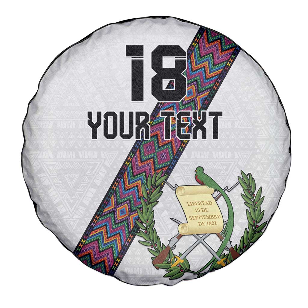 Custom Guatemala Football Spare Tire Cover Los Chapines White Version - Wonder Print Shop
