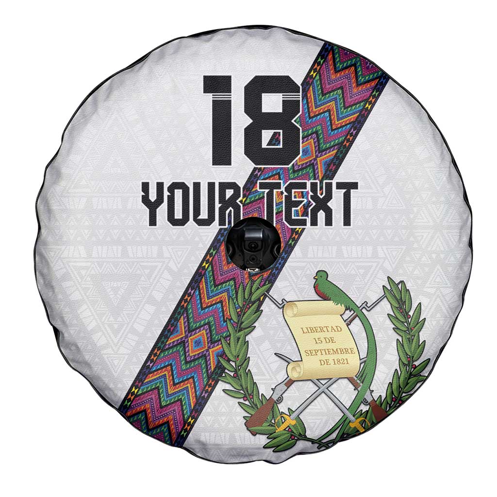 Custom Guatemala Football Spare Tire Cover Los Chapines White Version - Wonder Print Shop