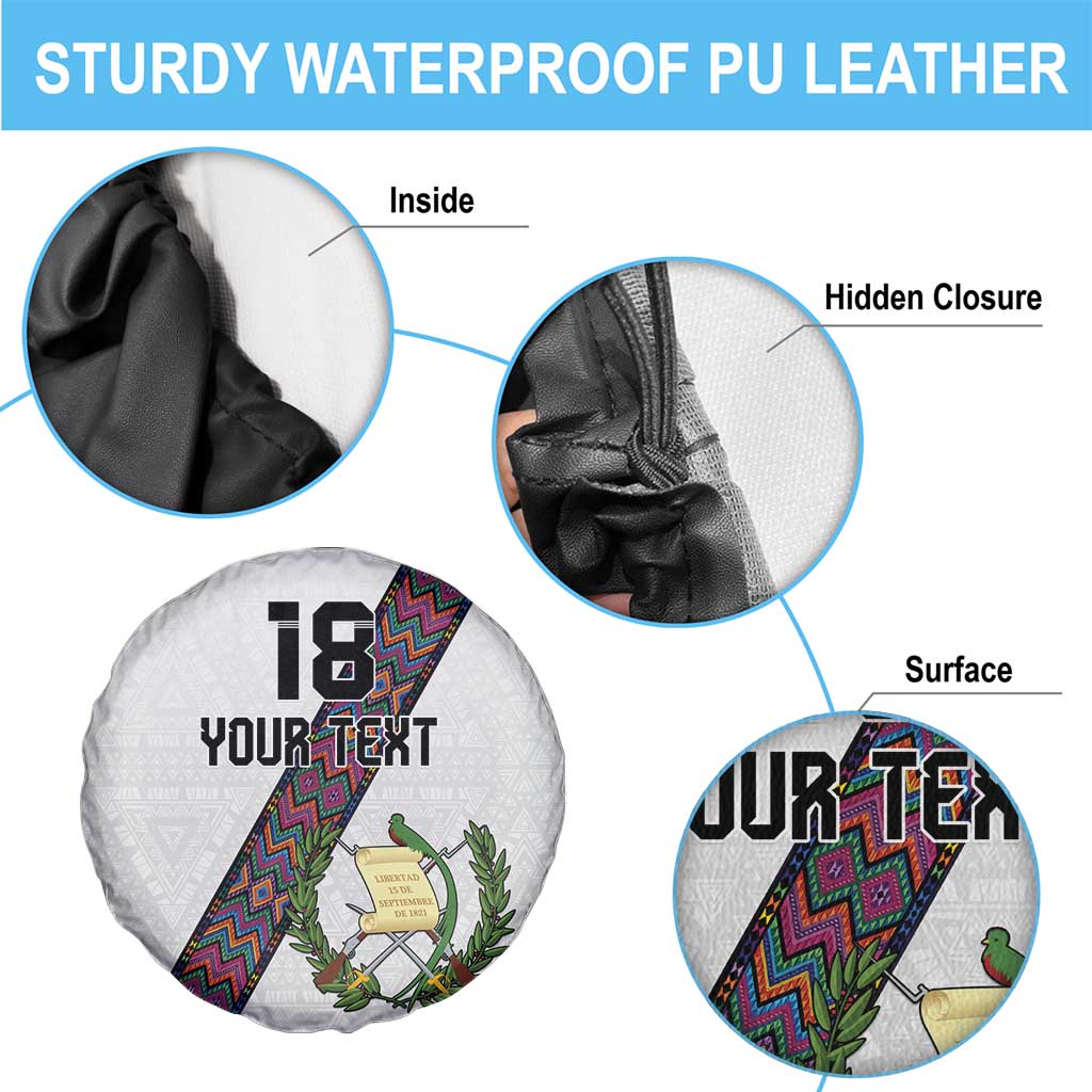 Custom Guatemala Football Spare Tire Cover Los Chapines White Version - Wonder Print Shop
