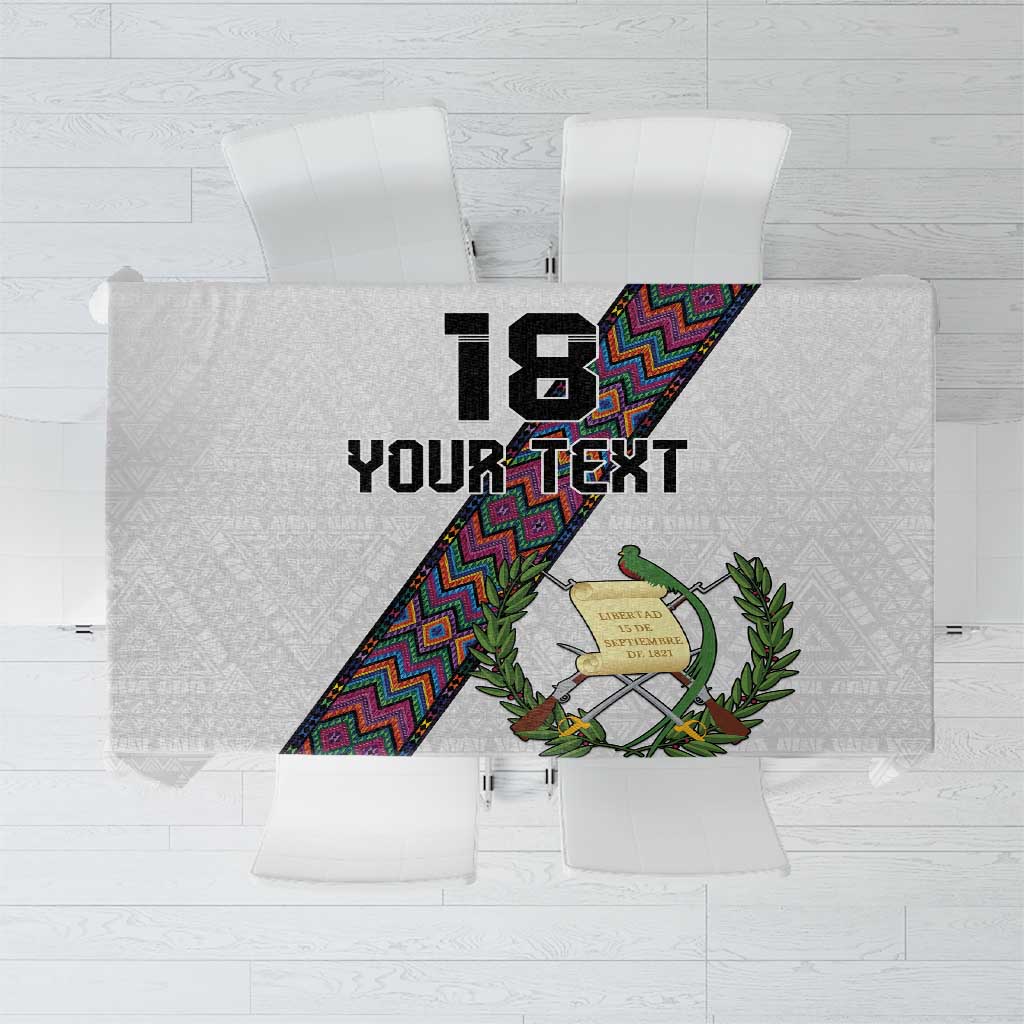 Custom Guatemala Football Tablecloth Los Chapines White Version - Wonder Print Shop