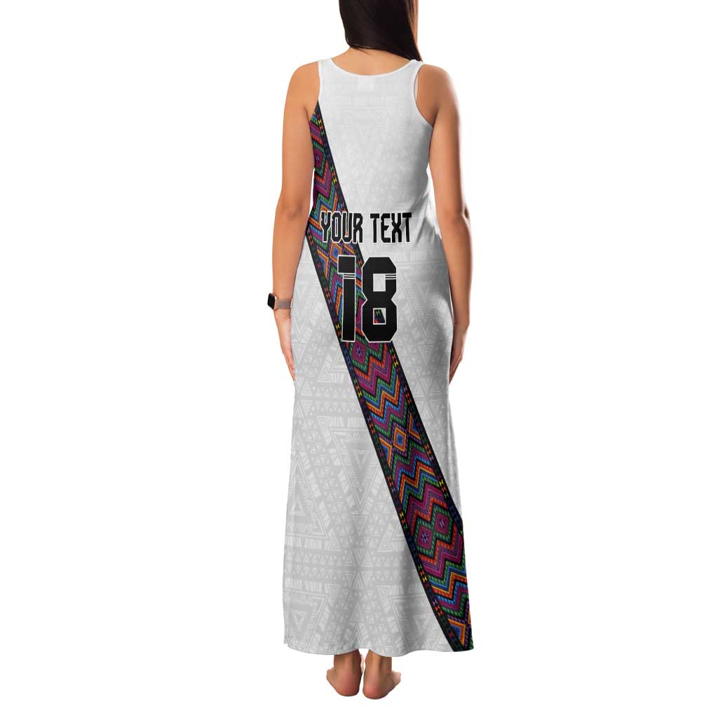 Custom Guatemala Football Tank Maxi Dress Los Chapines White Version - Wonder Print Shop