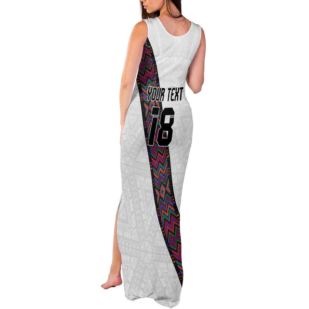 Custom Guatemala Football Tank Maxi Dress Los Chapines White Version - Wonder Print Shop