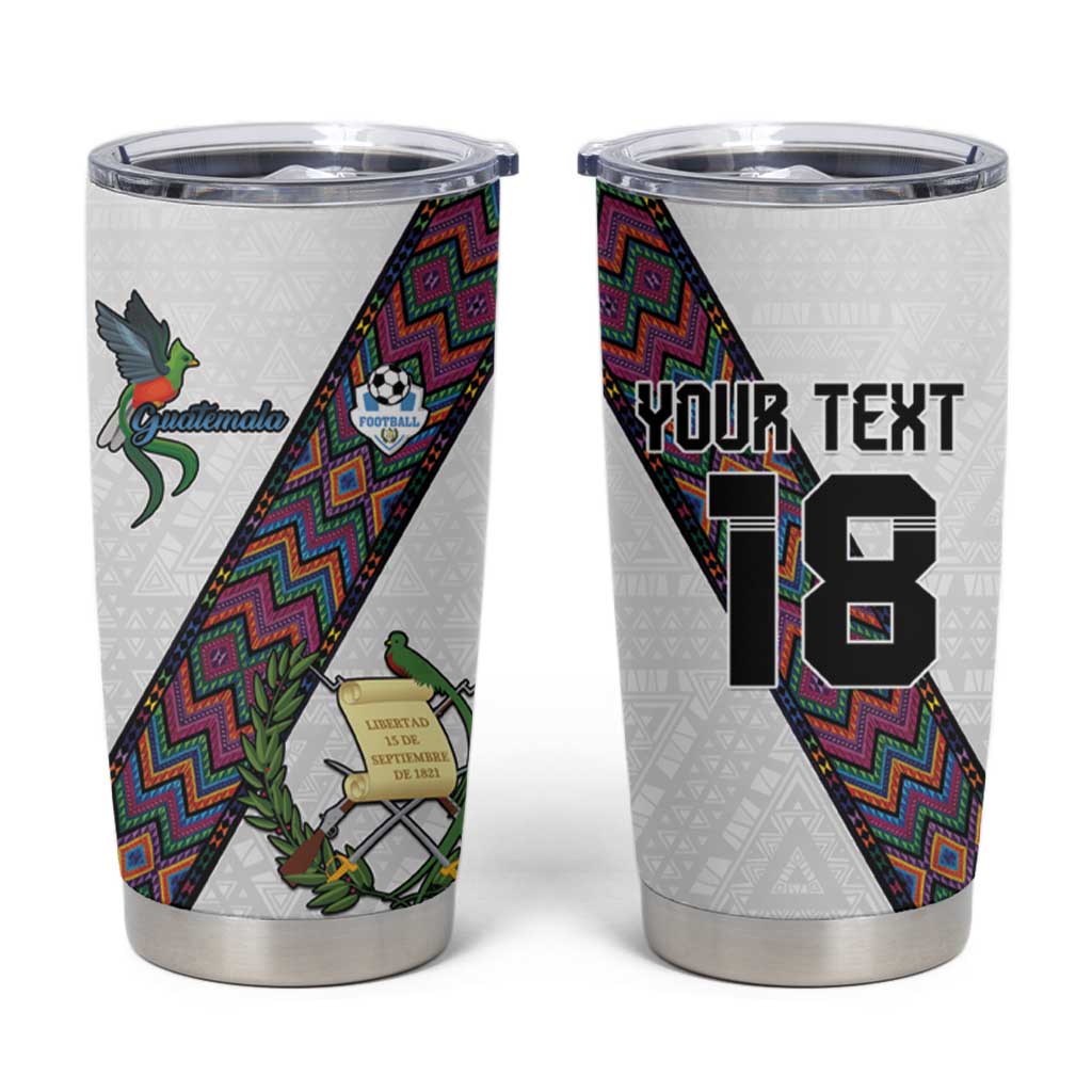 Custom Guatemala Football Tumbler Cup Los Chapines White Version - Wonder Print Shop