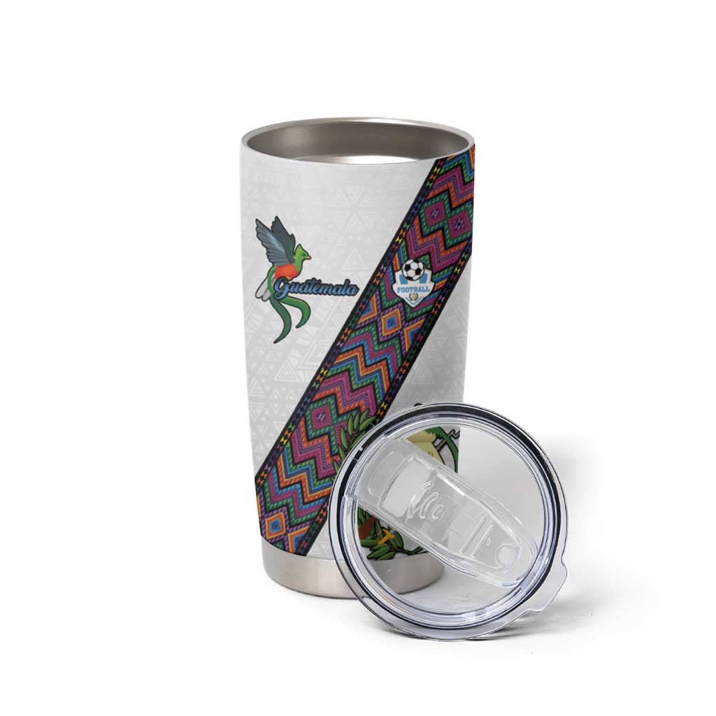 Custom Guatemala Football Tumbler Cup Los Chapines White Version - Wonder Print Shop