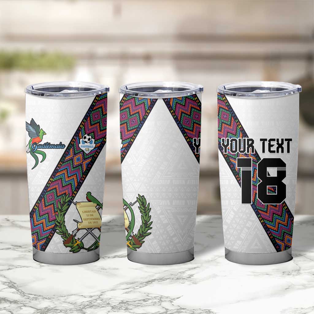 Custom Guatemala Football Tumbler Cup Los Chapines White Version - Wonder Print Shop
