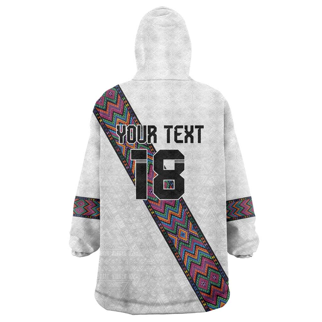 Custom Guatemala Football Wearable Blanket Hoodie Los Chapines White Version - Wonder Print Shop