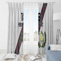 Custom Guatemala Football Window Curtain Los Chapines White Version - Wonder Print Shop