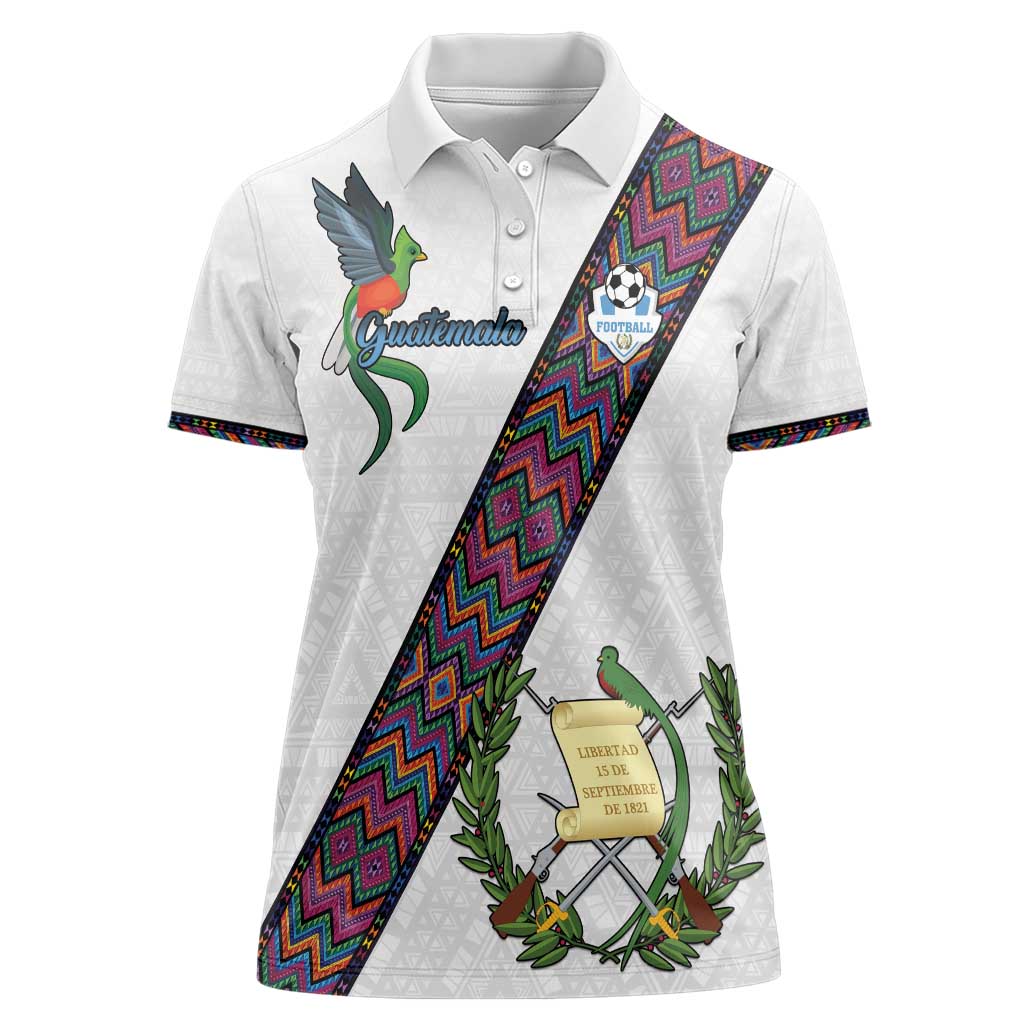 Custom Guatemala Football Women Polo Shirt Los Chapines White Version - Wonder Print Shop