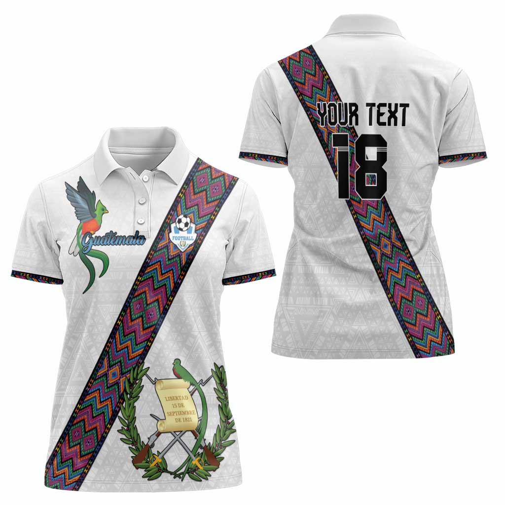 Custom Guatemala Football Women Polo Shirt Los Chapines White Version - Wonder Print Shop