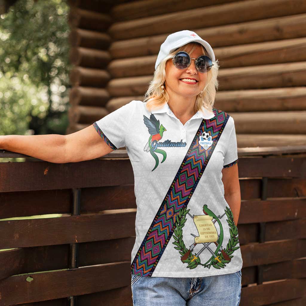 Custom Guatemala Football Women Polo Shirt Los Chapines White Version - Wonder Print Shop