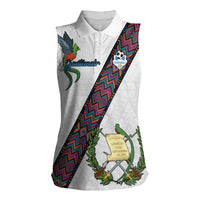 Custom Guatemala Football Women Sleeveless Polo Shirt Los Chapines White Version - Wonder Print Shop