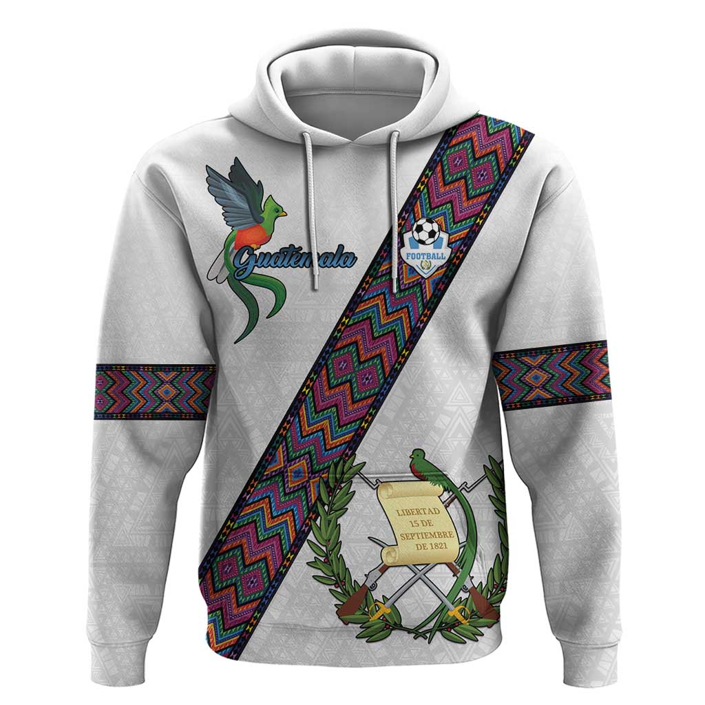 Custom Guatemala Football Zip Hoodie Los Chapines White Version - Wonder Print Shop