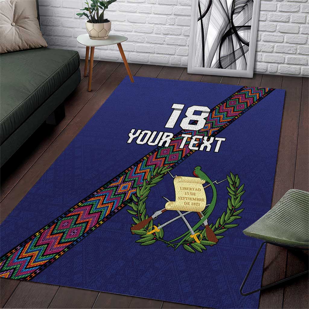 Custom Guatemala Football Area Rug Los Chapines Blue Version - Wonder Print Shop